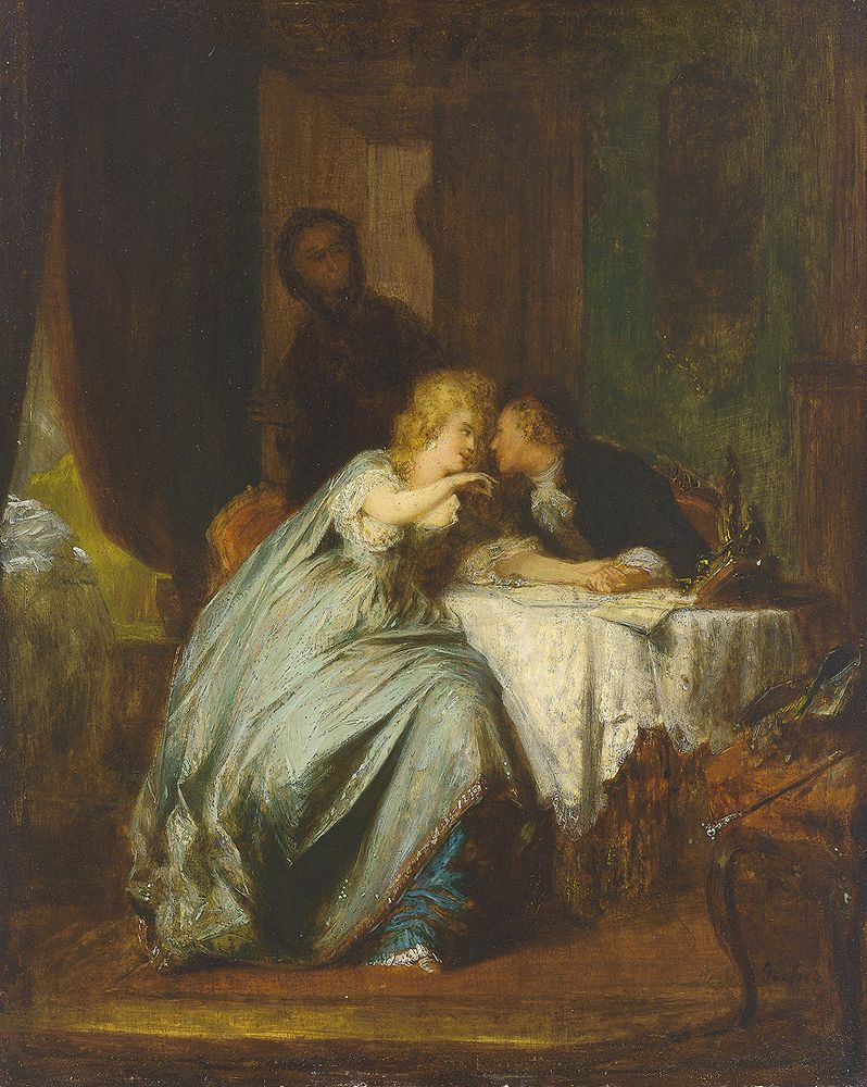 Amorous Couple Interrupted By A Governess by Jakob Emanuel Gaisser